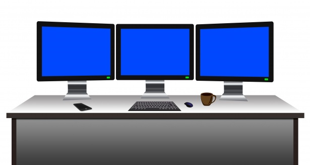 Tres monitores estación de trabajo Stock de Foto gratis - Public Domain  Pictures