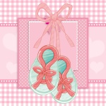 Baby Girl Bootees Card