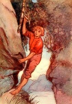 Băiat de alpinism roci