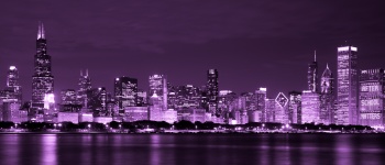 Chicago skyline di notte
