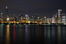 Chicago skyline di notte