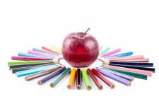 Colorful Pencils With Apple