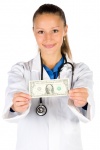 Doctor holding money