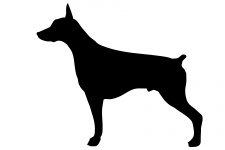 Dog, Doberman Black Silhouette