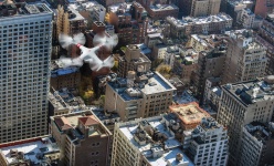 Drone sobre a cidade