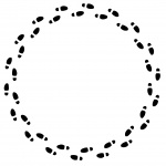 Huellas del logotipo del círculo