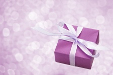 Gift Box roxo Bokeh