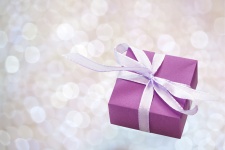 Gift Box Purple Bokeh