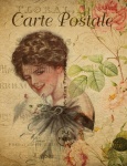 Lady on Vintage Postcard