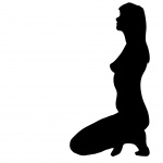 Mujer desnuda Rodillas Silueta