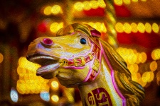 Oil Painting Vintage Carousel Horse