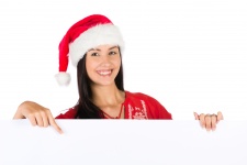 Santa Girl With A Blank Board