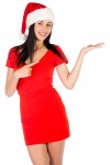 Santa woman pointing