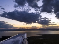 Puesta de sol sobre el lago Champlain
