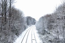 Train Tracks In Winter