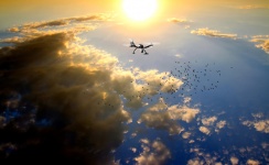 UAV ponad chmurami