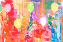 Akvarell Ballonger