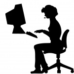 Nő, gépelés Office Computer