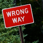 Wrong way sign