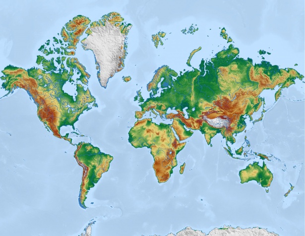 Физическая карта мира Бесплатная фотография - Public Domain Pictures