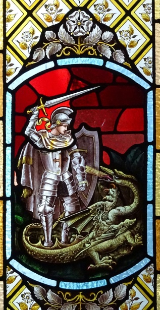 Saint George Slaying Dragon Window Free Stock Photo - Public ...