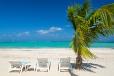 Beach chairs and sea