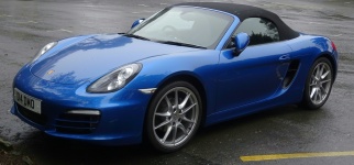 Blue Convertible Porsche Car