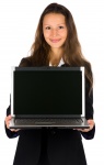 Businesswoman z laptopem