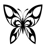 Silueta de la mariposa Negro Motif