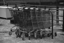 Chariots de supermarché alimentaire