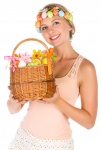 Easter woman and basket