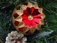 Gold And Red Bauble