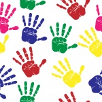 Hand Prints Colorful Seamless Paper