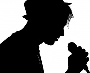 Chanteur Masculin Portrait Silhouette