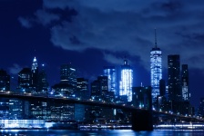 Nueva York horizonte de la noche