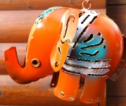 Orange Elephant Ornament