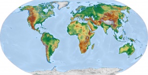 Mapa físico mundial Robinson