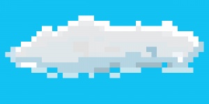 Pixel Art Cloud in Sky