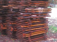Stack of unused railway sections