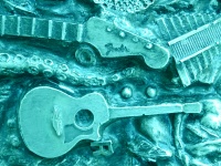 Turquoise Guitars Background