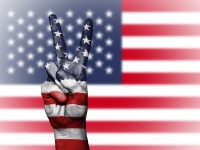 США Флаги с знак мира