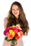 Woman With Flowers Bouquet Free Stock Photo - Public Domain Pictures