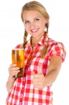 Young woman with beer