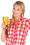 Young woman with beer