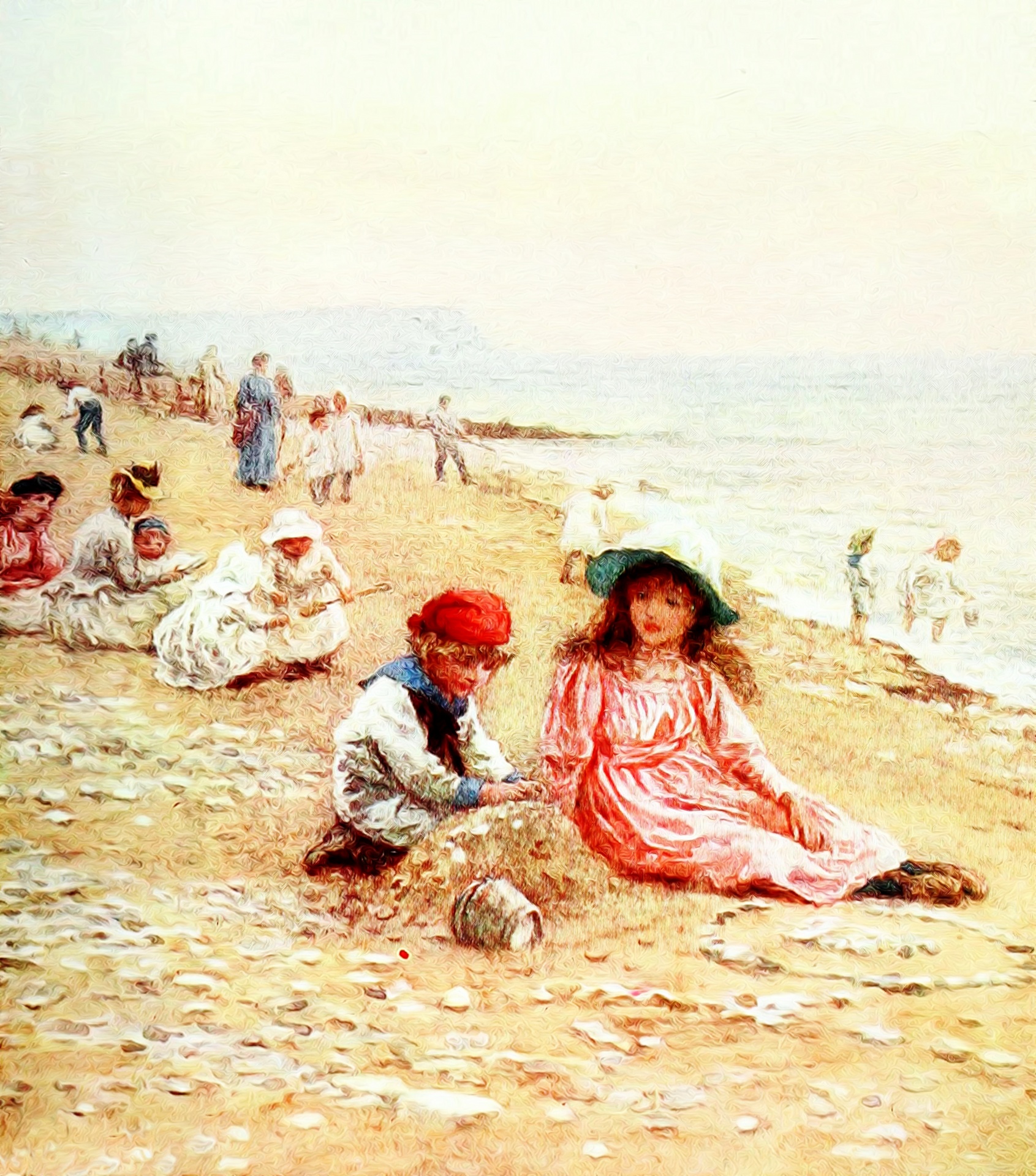 在海边儿童