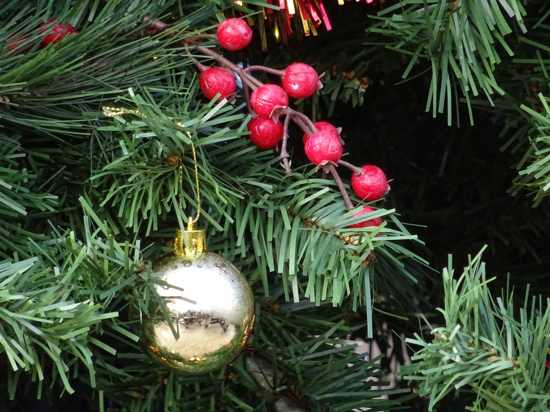 Árvore de Natal Bola de Árvore e azevinh