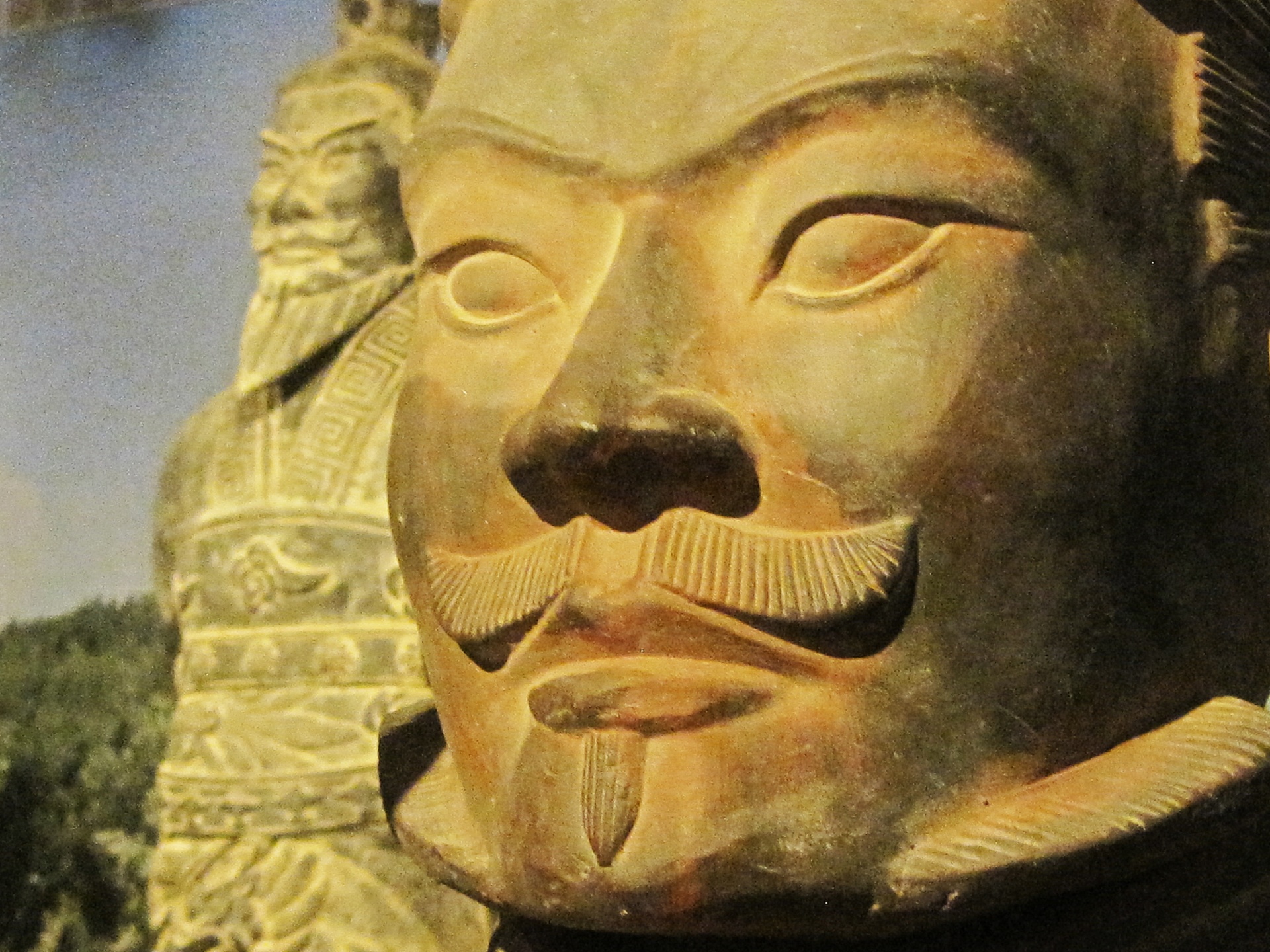Detailed Face, Clay Warrior Replica