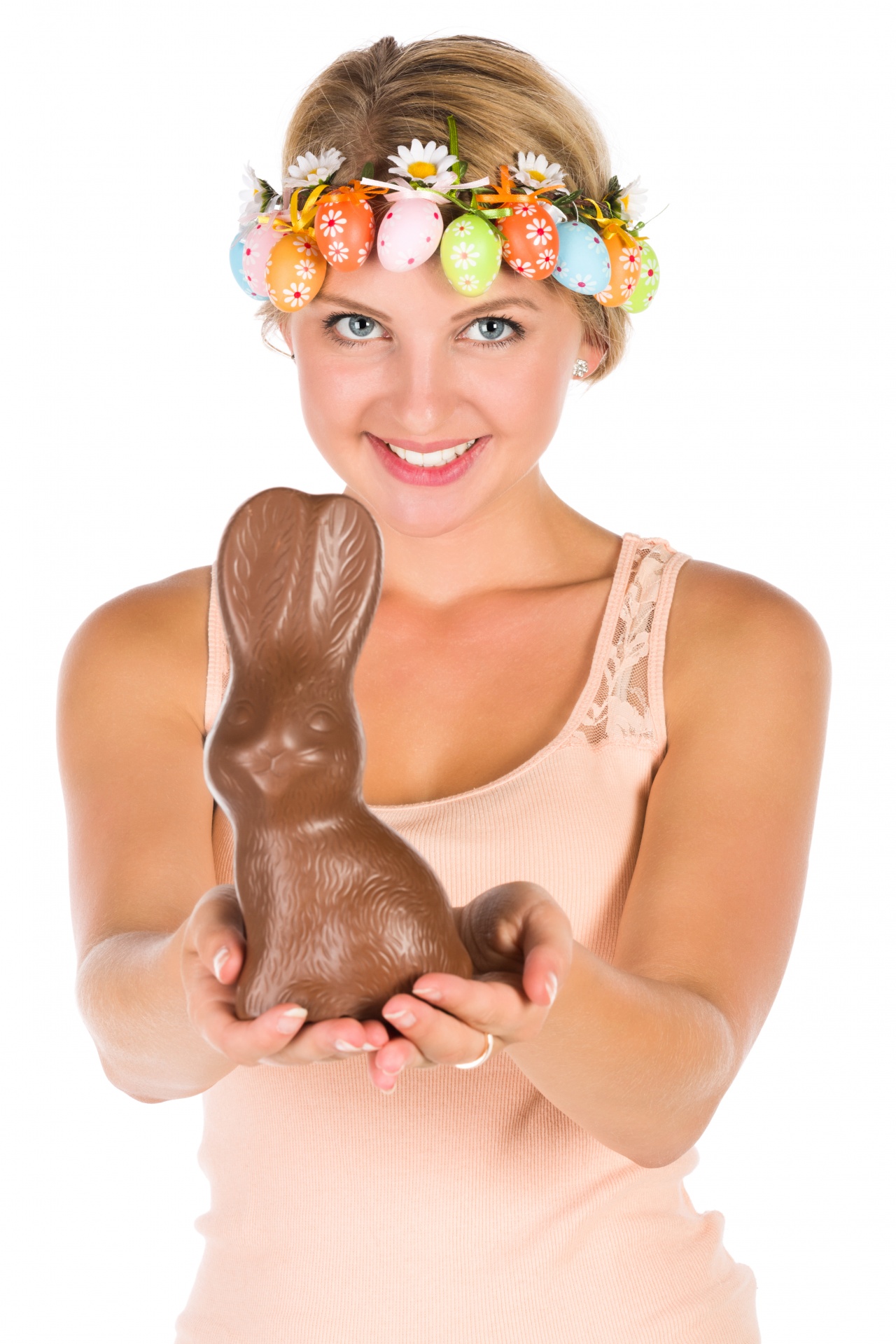 Mulher Easter com um coelho