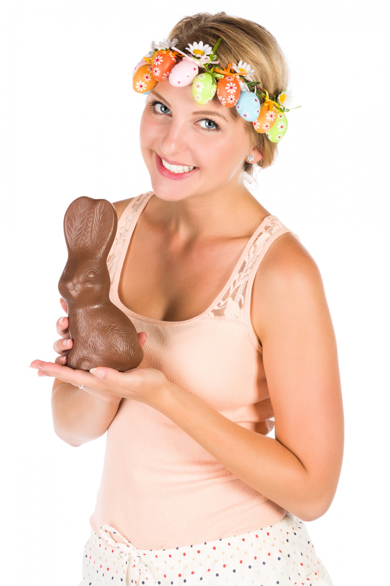 Donna di Pasqua con un coniglietto