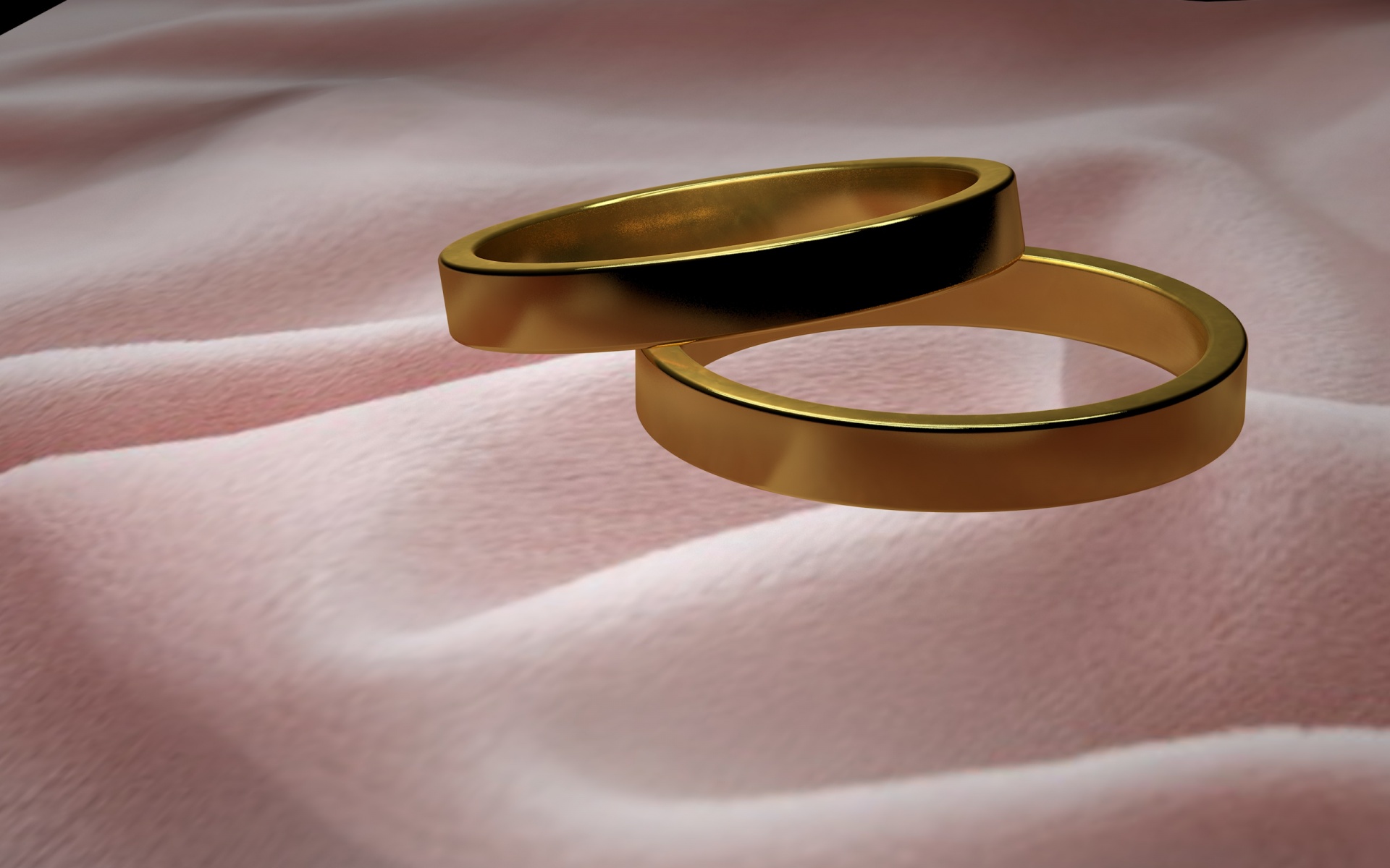 Os anéis de casamento de ouro